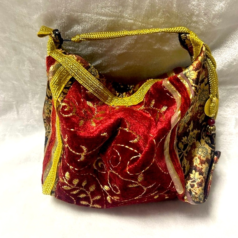 Elegant Red and Gold Mini Purse